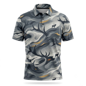 Bull Elk Hunting Polo Shirt Hunter Dad Father's Day Gift Polo EHP1003