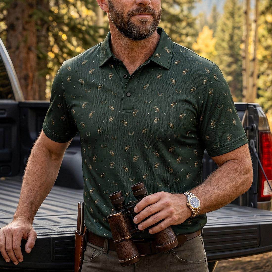 Elk Hunting Whitetail Heritage Polo Shirt EHP1005