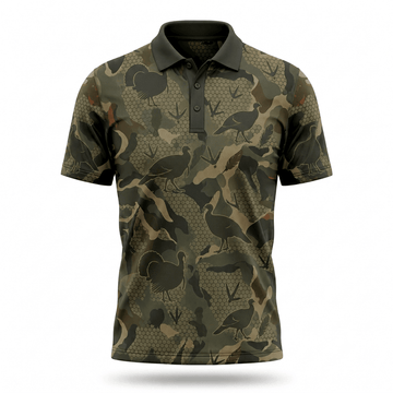Wildturkey Hunting Camouflage Men Polo Shirt