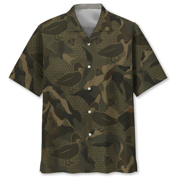 Mallard Duck Camouflage Hunting Hawaiian Shirt