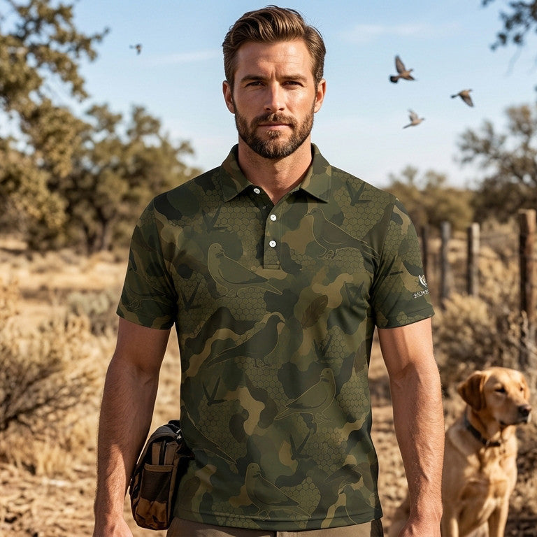 Dove Duck Hunting Men Duck Polo Shirt