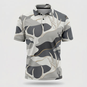 Whitetail Society Collection Deer Antler Camo Polo Shirt WSP1001