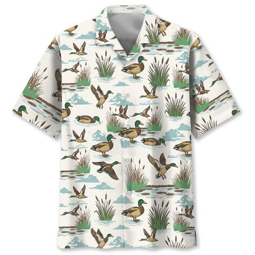 Mallard Duck Hunting Vintage Hawaiian Shirt