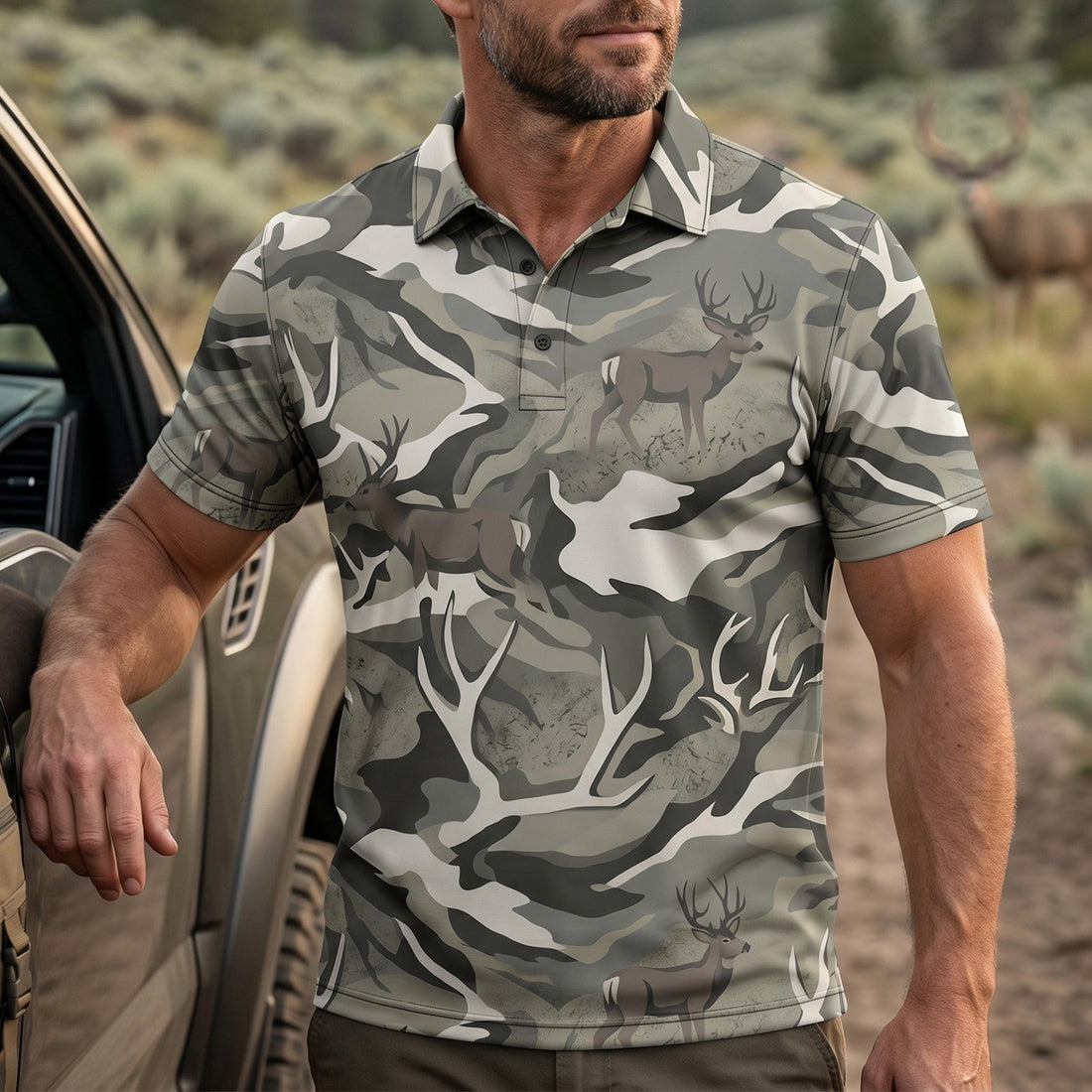 Mule Deer Hunting - Polo Shirt MDHP1001