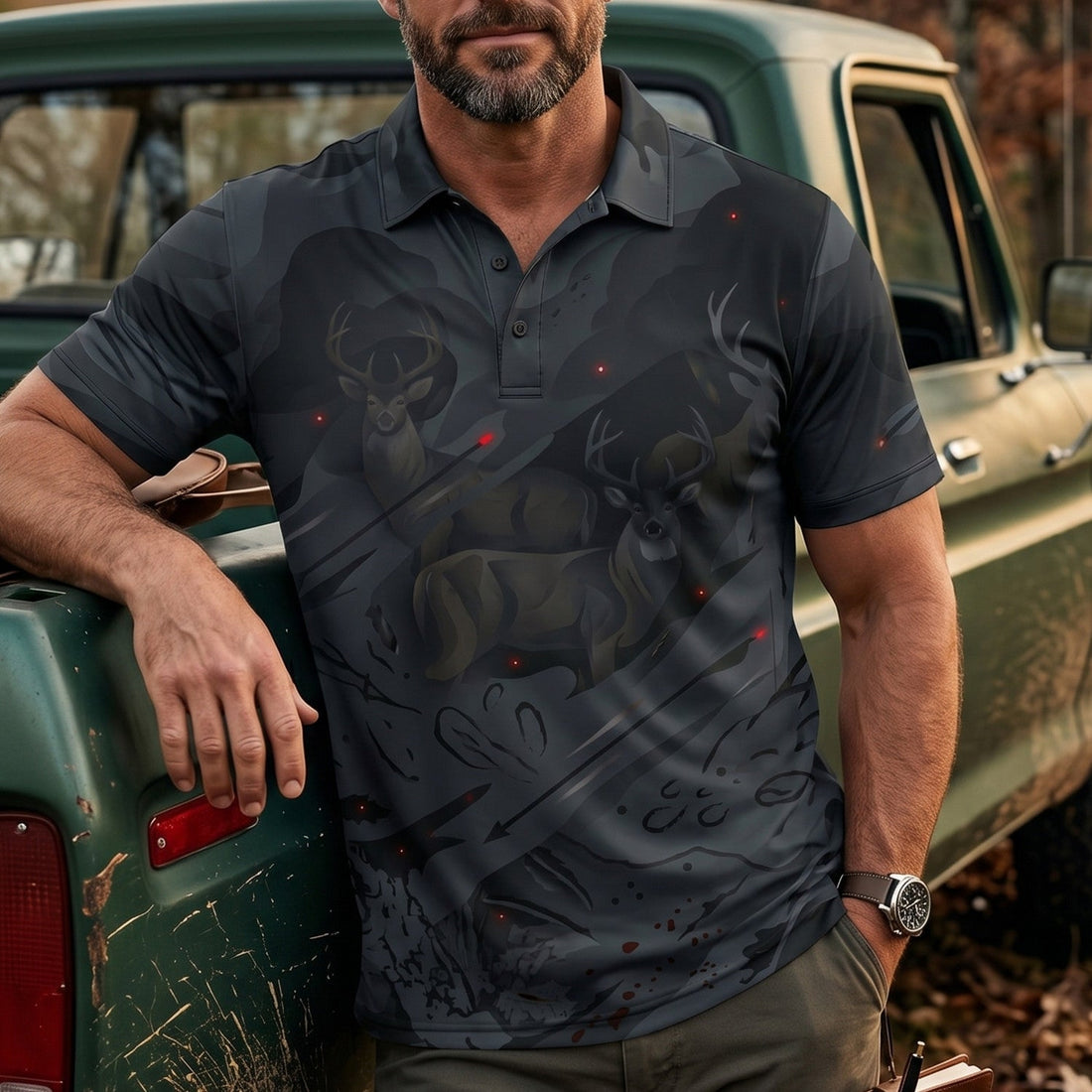Deer Bowhunting Polo Shirt BHP1005