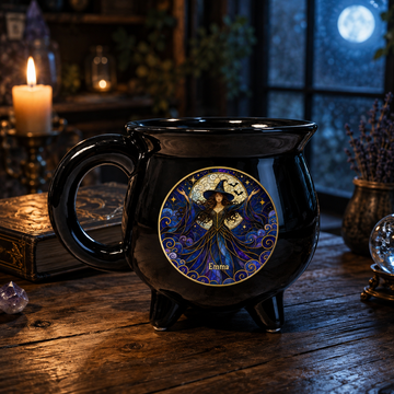 Celestial Witch Cauldron Coffee Mug - Personalized Halloween Gifts For Her