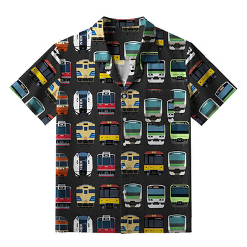 Personality fashion  Japanese Traditional Trains Aloha Hawaiian Shirt
