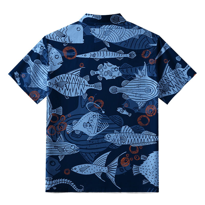 Various Types Of Fish Button-up Shirt
