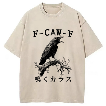 Personality fashion Funny Crow Call Washed T-Shirt