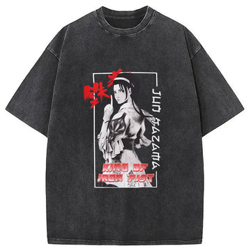Personality fashion TEKKEN Jun Kazama Washed T-Shirt