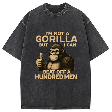 Personality fashion I'm Not a Gorilla Meme Washed T-Shirt