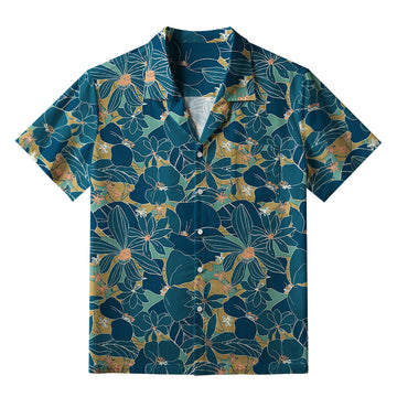 Personality fashion  Blooming Flowers Aloha Hawaiian Shirt