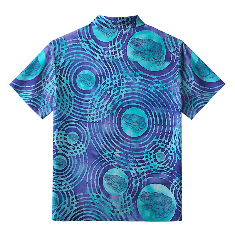 Frog In Water Ripples Aloha Hawaiian Shirt