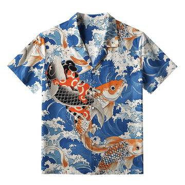 Personality fashion  Sumo Wrestler Holding A Koi Aloha Hawaiian Shirt