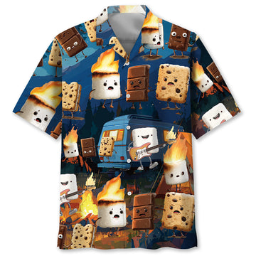 Funny Campsite Night Party Hawaiian Shirt