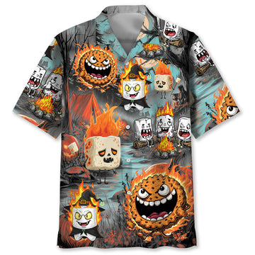 Burnt Marshmallow Halloween Hawaiian Shirt