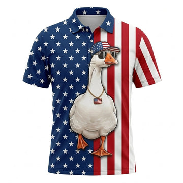 America Geese Hunting Funny Men Polo Shirt