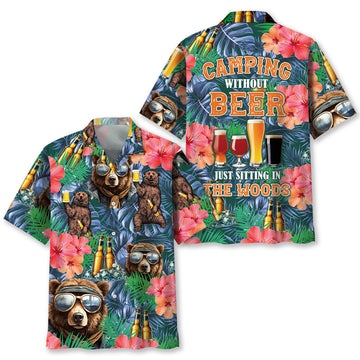 Bear Camping With Beer Hawaiian Shirt