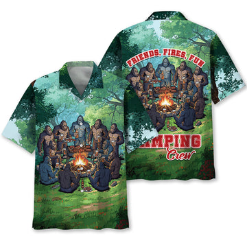Bigfoot Camping Crew Hawaiian Shirt