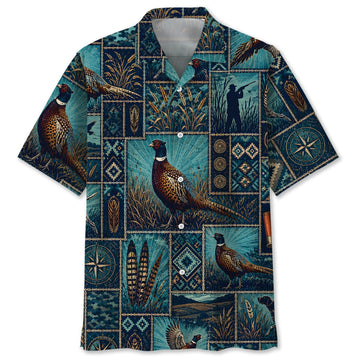 Pheasant Hunting Vintage Pattern Hawaiian Shirt
