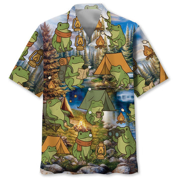 Funny Frog Camping Hawaiian Shirt