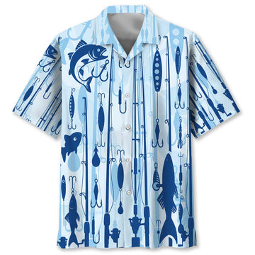 Fishing Blue Hawaiian Shirt
