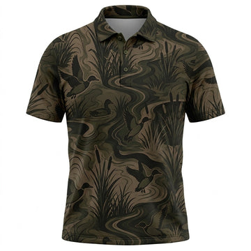 Camouflage Duck Hunting Men Polo Shirt