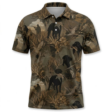 Mourning Dove Retriever Camouflage Polo Shirt