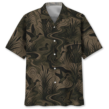Camouflage Duck Hunting Hawaiian Shirt
