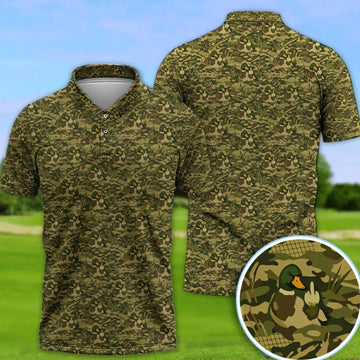 Mallard Duck Camo Pattern Golf Polo Shirt For Men