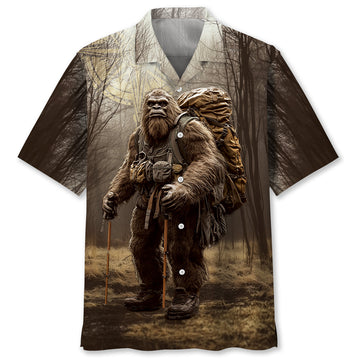 Bigfoot Camping In The Wild Hawaiian Shirt