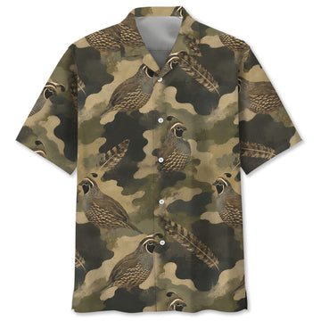 Quail Camouflage Graphic Pattern Hawaiian Shirt