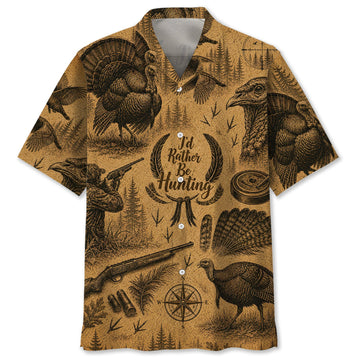 Vintage Wild Turkey Hunting Hawaiian Shirt