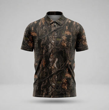 Real Tree Camouflage Polo Shirt for Men Women, Hunting Outdoor Shirt