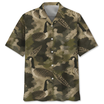 Goose Camouflage Graphic Pattern Hawaiian Shirt