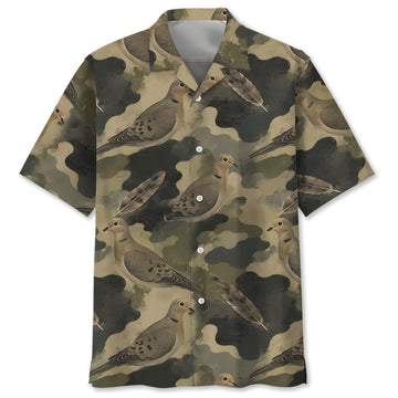 Dove Camouflage Graphic Pattern Hawaiian Shirt