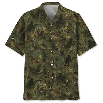 Camouflage Quail Hunting Pattern Hawaiian Shirt