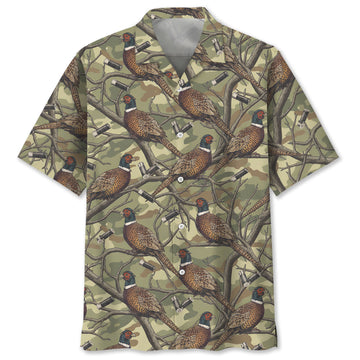 Pheasant Camouflage Graphic Pattern Hawaiian Shirt