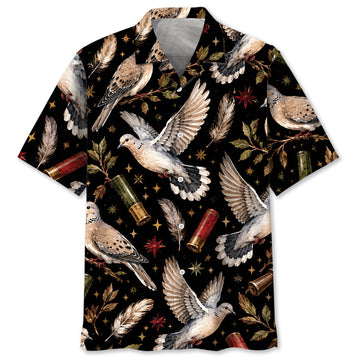 Dove Hunting Retro Black Hawaiian Shirt
