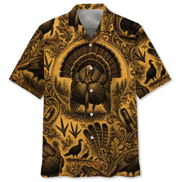 Turkey Hunting Legend Vintage Art Hawaiian Shirt