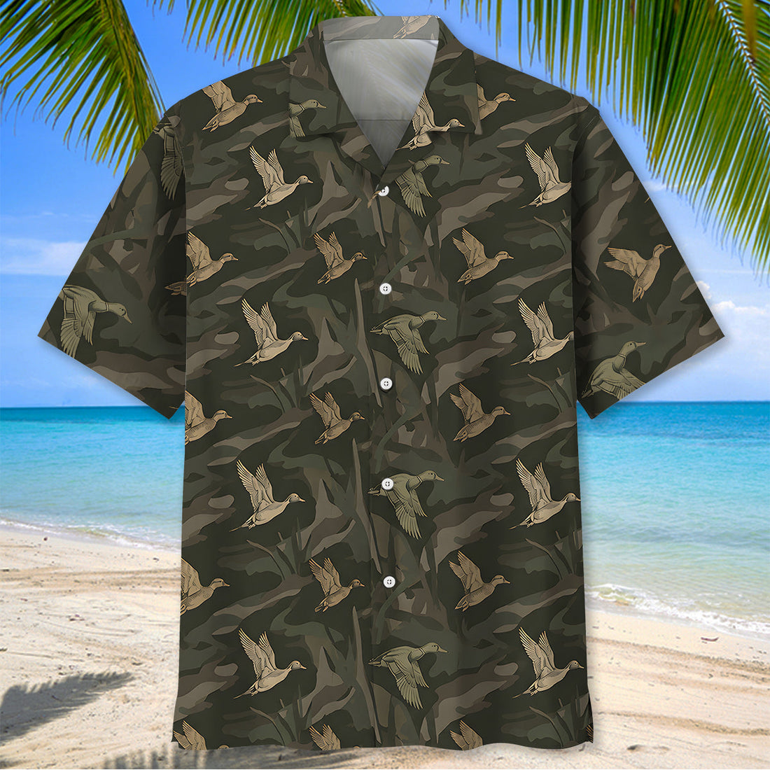 Vintage Camo Duck Hunting Hawaiian Shirt