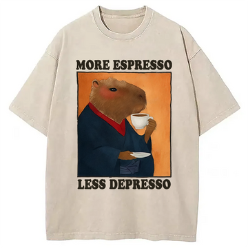 Personality fashion Elegant Capybara Washed T-Shirt