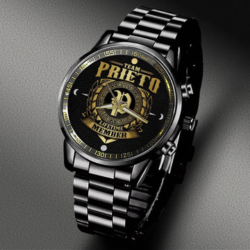 PRIETO W8 - LIFETIME MEMBER - Black Fashion Watch Custom Your Name, Best Family Gifts