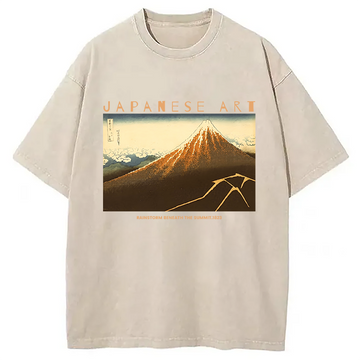 Personality fashion Rainstorm Beneath The Summit Washed T-Shirt