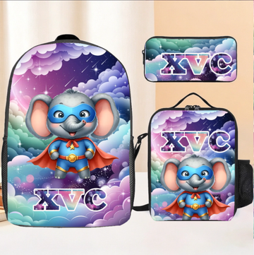 Personalized Animal Superhero Children's Backpack —Personalized Name School Bag —Back-to-School Gift