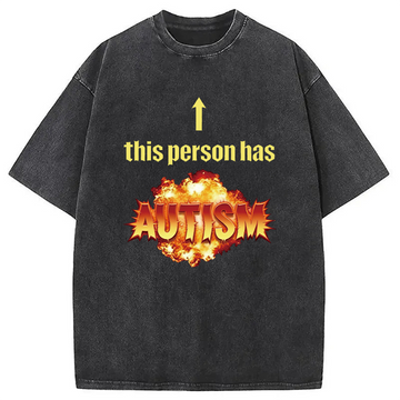 Personality fashion This Person Has Autism Washed T-Shirt
