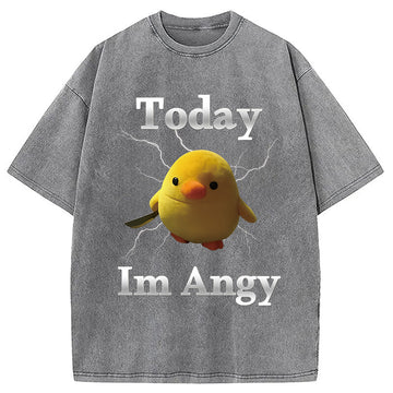 Personality fashion Today I'm Angry Washed T-Shirt