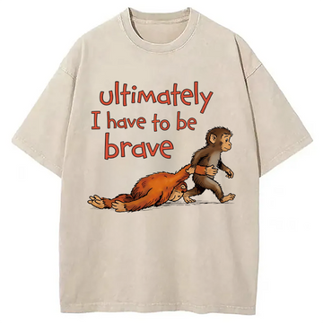 Personality fashion Vintage Monkey Punch Washed T-Shirt