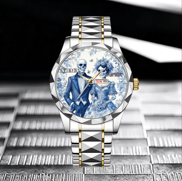 personalize! The blue skull couple watch isn't just an accessory; it's a symbol of love and personality. Add your name to craft a one - of - a - kind timepiece that stands out from the crowd