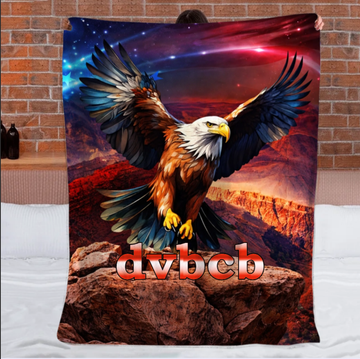 Customized Bald Eagle Freedom & Strength Art Blanket – Personalized Name - Gift For Him, Eagle Lovers